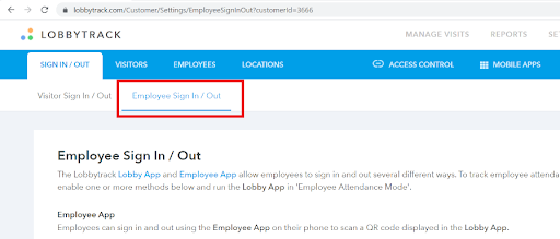 Employee Sign In / Out