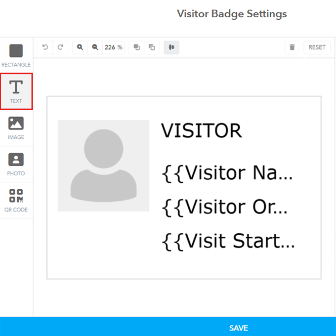 Text field on the left side