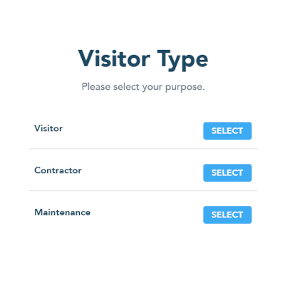 Select Visitor Type